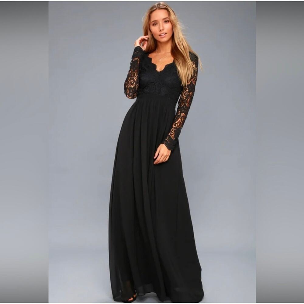 Lulus Awaken My Love‎ Black Maxi Dress